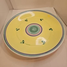 Vintage 16" Caleca Hand Painted in Italy Ceramic Serving Platter (with 38 stamp)