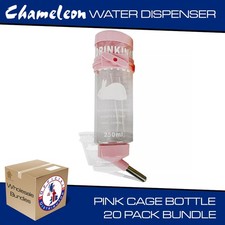 Pet cage water bottle 250ml snap on small animal rabbit - Pack of 20