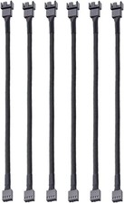 6 Pack 4 Pin PWM Fan Extension Cable 26cm Male to Female PC Cooling Wire