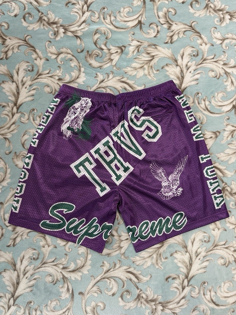 supreme champion short purple コラボ 定価以下 SUPREME VARSITY MESH SHORT (LARGE) (PURPLE) SS25 UMBRO