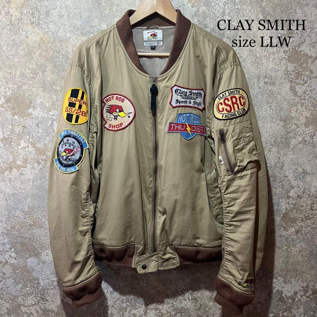 CLAY SMITH CAMS Patch Flight Jacket Beige LLW Siz… - image 1