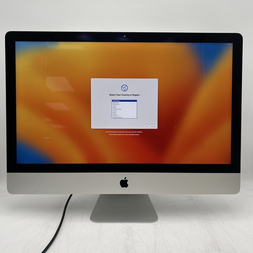 Apple iMac 27" 2017 i5-7500 3.4GHz 8GB RAM Radeon GPU 32GB SSD+1TB HDD Ventura