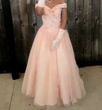 Pink Formal Dress Size 0 with Embroidery Detailing and Sparkly Glitter