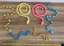 Rubber Snakes Toy Lot Six Colorful Snakes Some w/ Tongues -BEST OFFERS WELCOME-