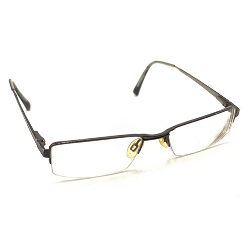 Charmant CH10755 BK Titanium Black Half Rim Eyeglasses Frame 53-18 145 Unisex
