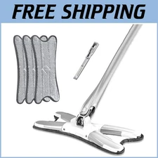 Easy Squeeze X Type Floor Mop with Stainless Steel Handle and Microfiber Pads