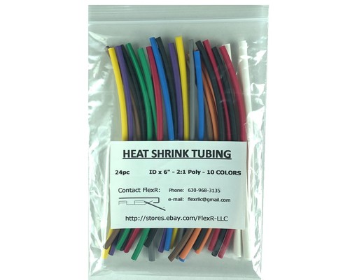 1/2" - 1" Heat Shrink Tubing - 24pcs 6" long - Shrinkable Sleeve, Shrink Wrap - Picture 3 of 15