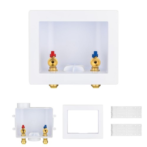 1Pack Washing Machine Outlet Box 1/2 Inch PushFit Inlet x 3/4 MHT Outlet Drain