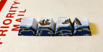 Custom Set of 4 Retro Pixel Keycap for Mechanical Cherry MX Keyboard Switch Use