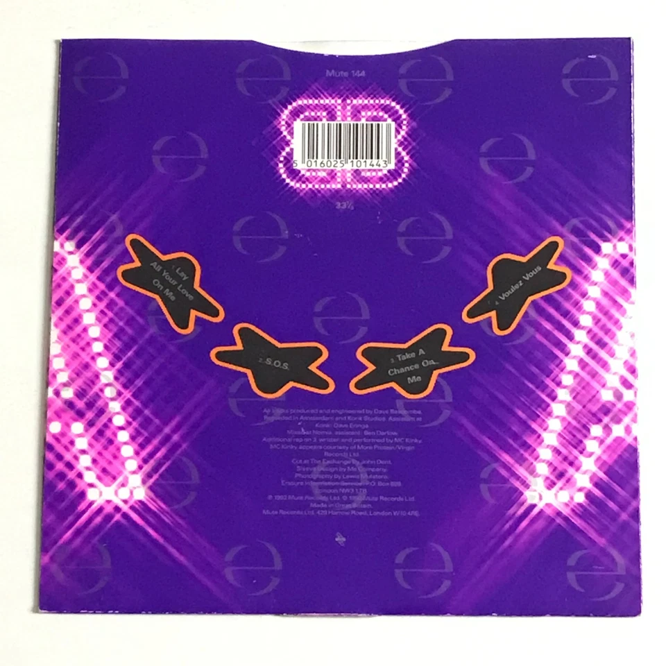 Erasure - Lay All Your Love On Me  7" E.P. Vinyl Record (33rpm) - Mute 144 NM/NM - Image 2 of 4