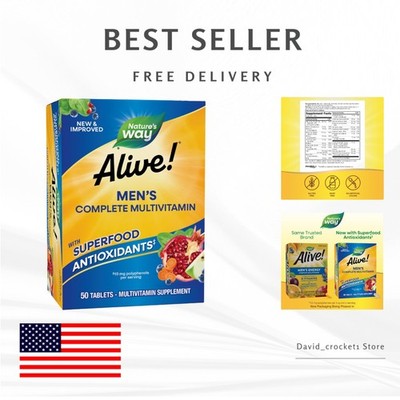 Alive! Complete Men's Multivitamins with B-Vitamins & Antioxidants - 50 Tablets