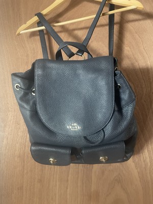 Coach Billie Pebbled Leather Large Black Backpack Handbags F37410