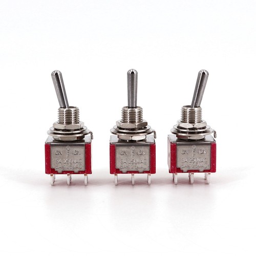 10Pcs SH T8012 Standard Handle 6Pin ON-OFF-ON 3-Position DPDT Mini Toggle Switch - Picture 3 of 6