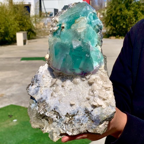 9.68LB Complete rare and gorgeous purple green fluorite from Inner Mongolia - 第 16/16 張圖片