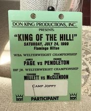 1999 Page/Pendleton Millett/McClendon DON KING Credential William Joppy Boxing