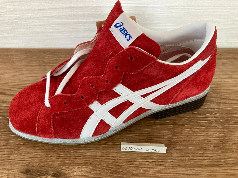 Zapatos de Levantamiento de Pesas ASICS TOW727 Cuero Rojo/Azul EE. UU. Talla 2E Nuevos Japón Envío Gratis Foto 2 de 4