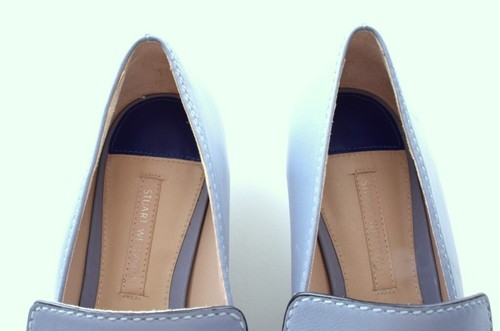 New STUART WEITZMAN Vega Blue Leather Dovetail Reims Pointed Toe Loafers size 6 - Picture 6 of 8
