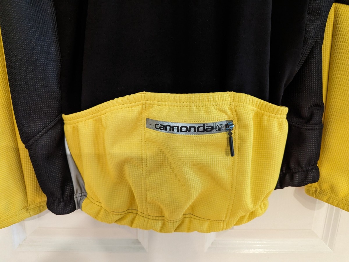 キャノンデール CANNONDALE ダウン ジャケット Cannondale Men's Cycling Jacket Yellow/Black Full Zip Size