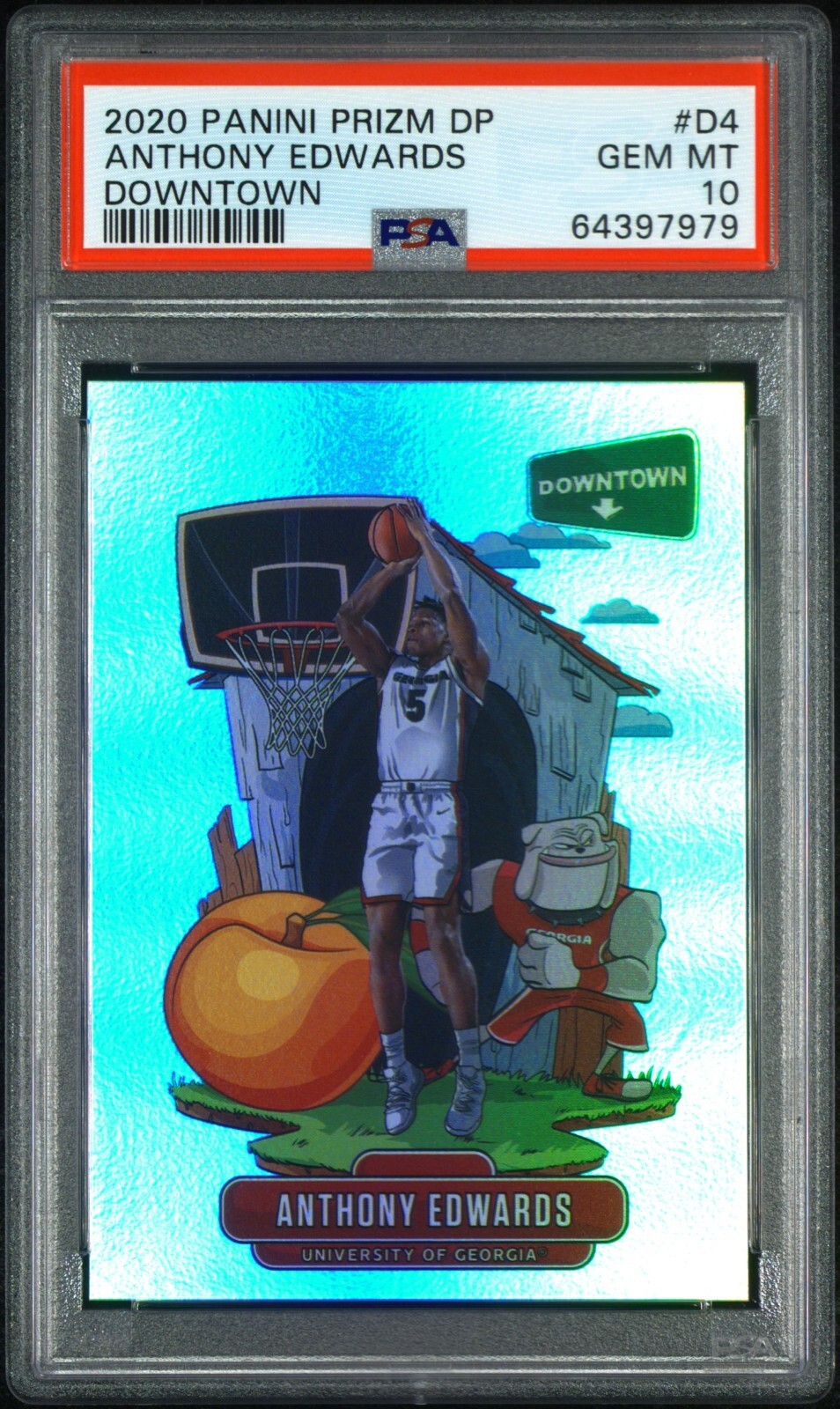 2020 Panini Prizm DP ANTHONY EDWARDS RC Downtown PSA 10 Gem Mint - Timberwolves