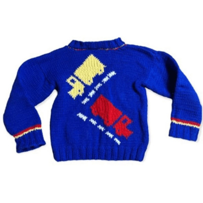 Handmade vintage trucks sweater