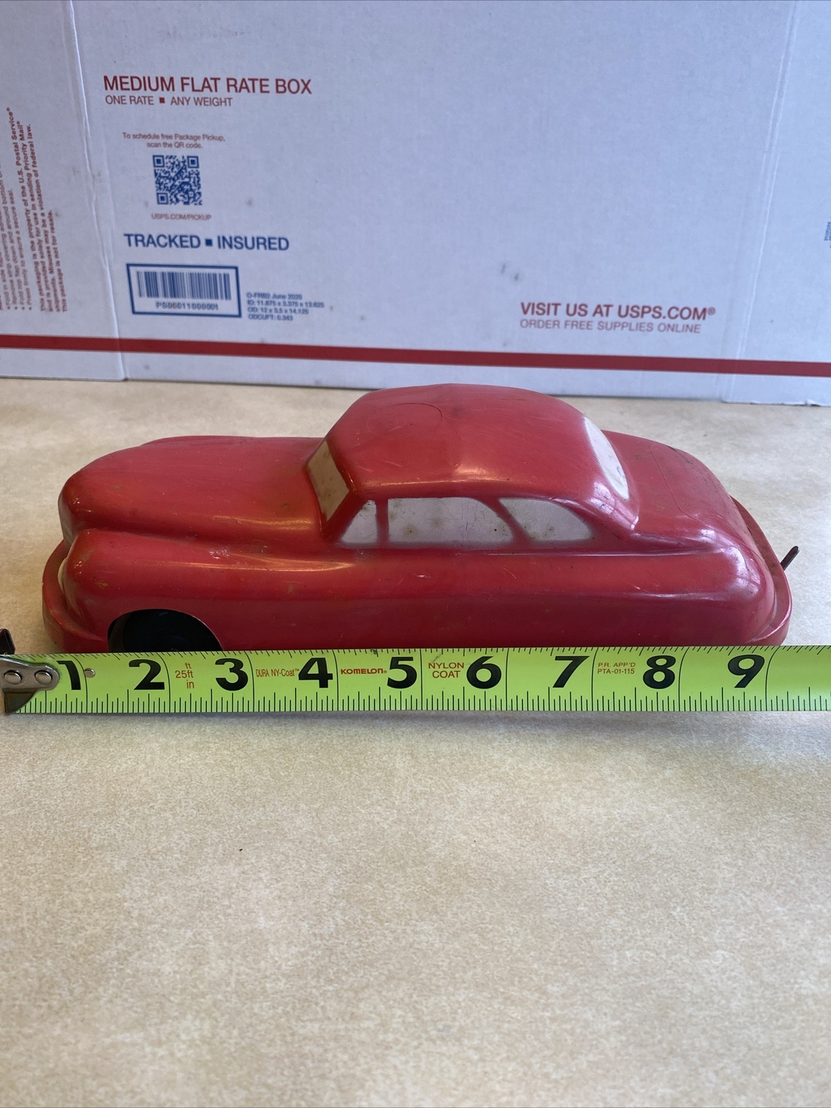 Large Vintage 1940's Battery Operated Red Toy Sedan Car Kenton Plastics