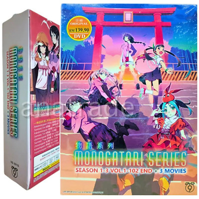 DVD Anime Monogatari Series [Season 1-3] [Vol. 1-102 End] +3 Movies [11-DVD] Box