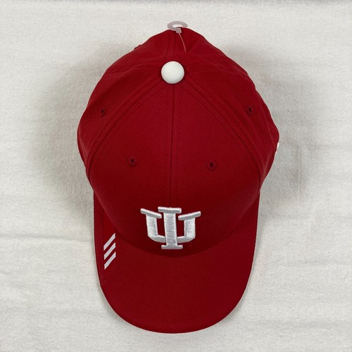 NWT Indiana University Hat Mens S/M Red Adidas Flex Fit Climalite Hoosiers Cap - Picture 2 of 10