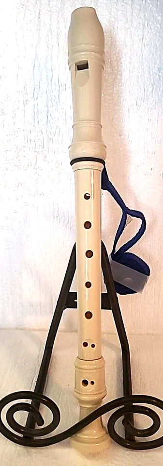 Kingsley Recorder 长笛 带盒和表带 奶油色 初学者 无清洁杆 — 第 3/4 张图片