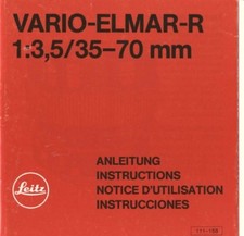 Leitz Vario-Elmar-R 35-70mm F3.5 Instruction Manual