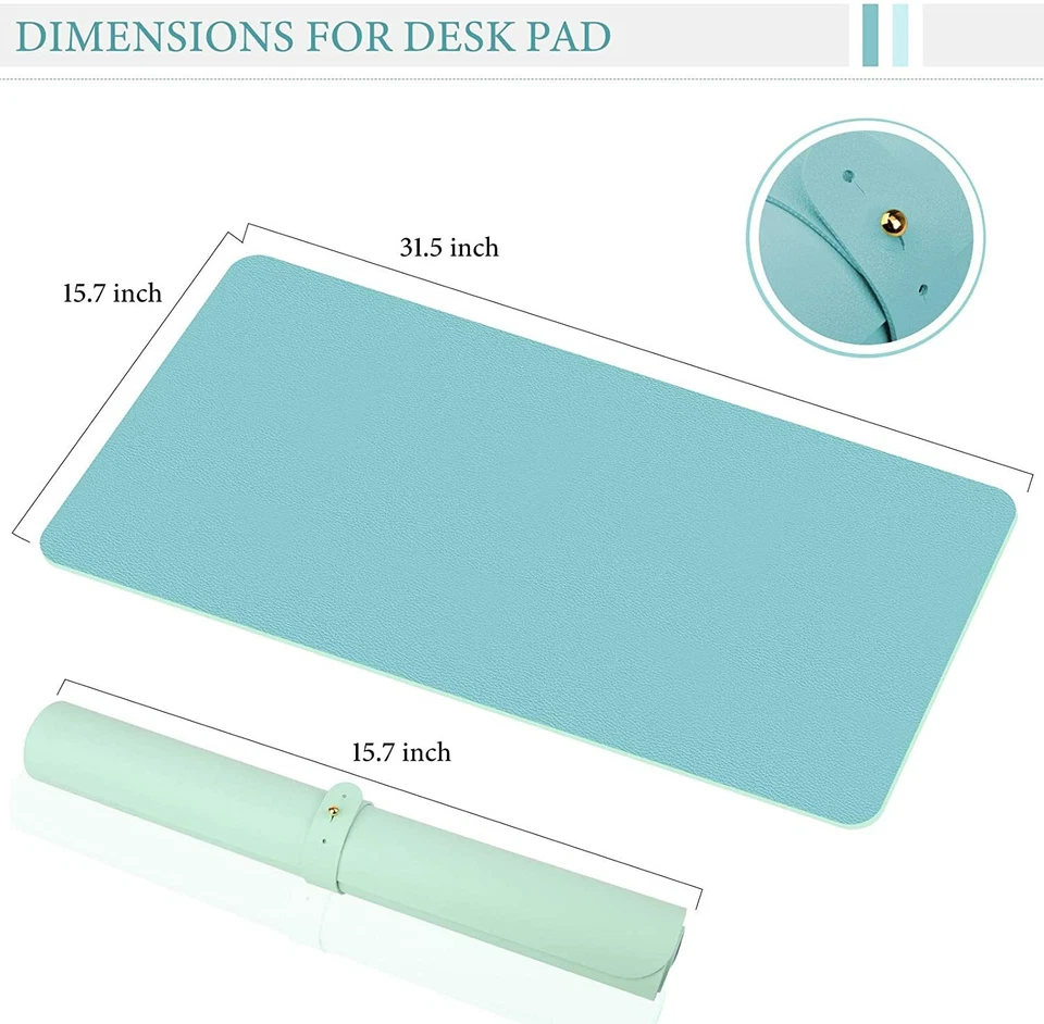 Office Desk Mat, Non-Slip Mouse Pad Waterproof Desk Pad,Green/Blue 31.5" x 15.7" - Image 2 of 4