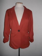 Maurices Size Large Dark Orange / Rust Ruched Sleeves Notched Collar Jacket