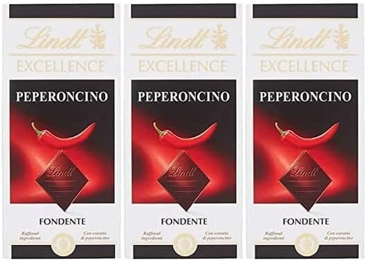 3X Lindt Excellence al Peperoncino Cioccolato Fondente 100g