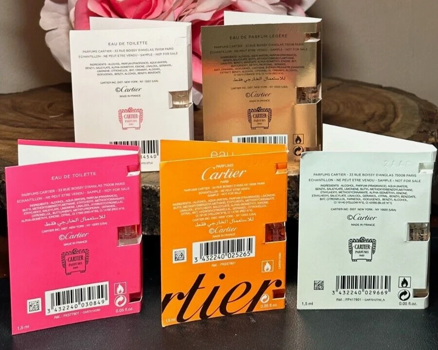 5 Cartier Sampler Baiser Vole Lys Rose, Essence d"Orange, Panthere Muestra Vial Foto 3 de 3