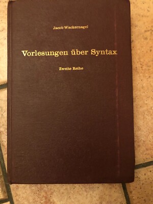 Vorlesungen über Syntax Jacob Wackernagel 1957