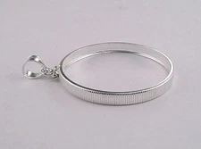Coin Bezel U. S. Half Dollar Sterling Silver Reeded Edge Bezel Soldered Bail