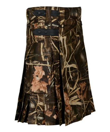 Men's Cotton Utility Kilt Tactical Kilt Custom Military Highland Camo Design - Picture 12 of 18