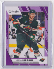 2023-24 O-PEE-CHEE PURPLE BORDER PARALLEL 12/49 JONAS BRODIN #268 MINNESOTA WILD