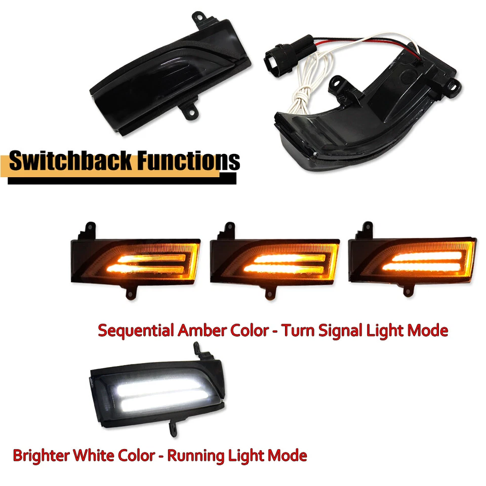 Para 2015-2021 WRX STI lâmpada LED sequencial de fumaça espelho lateral luzes de seta - Imagem 2 de 4