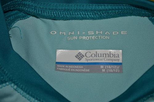 Columbia Omni-Shade Girls M 10/12 Swim Sun Protection Shirt SPF UPF Rashguard - Picture 3 of 8