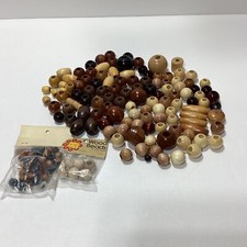 Vintage Macrame Bead Lot Macrame Wood Misc Beads Brown