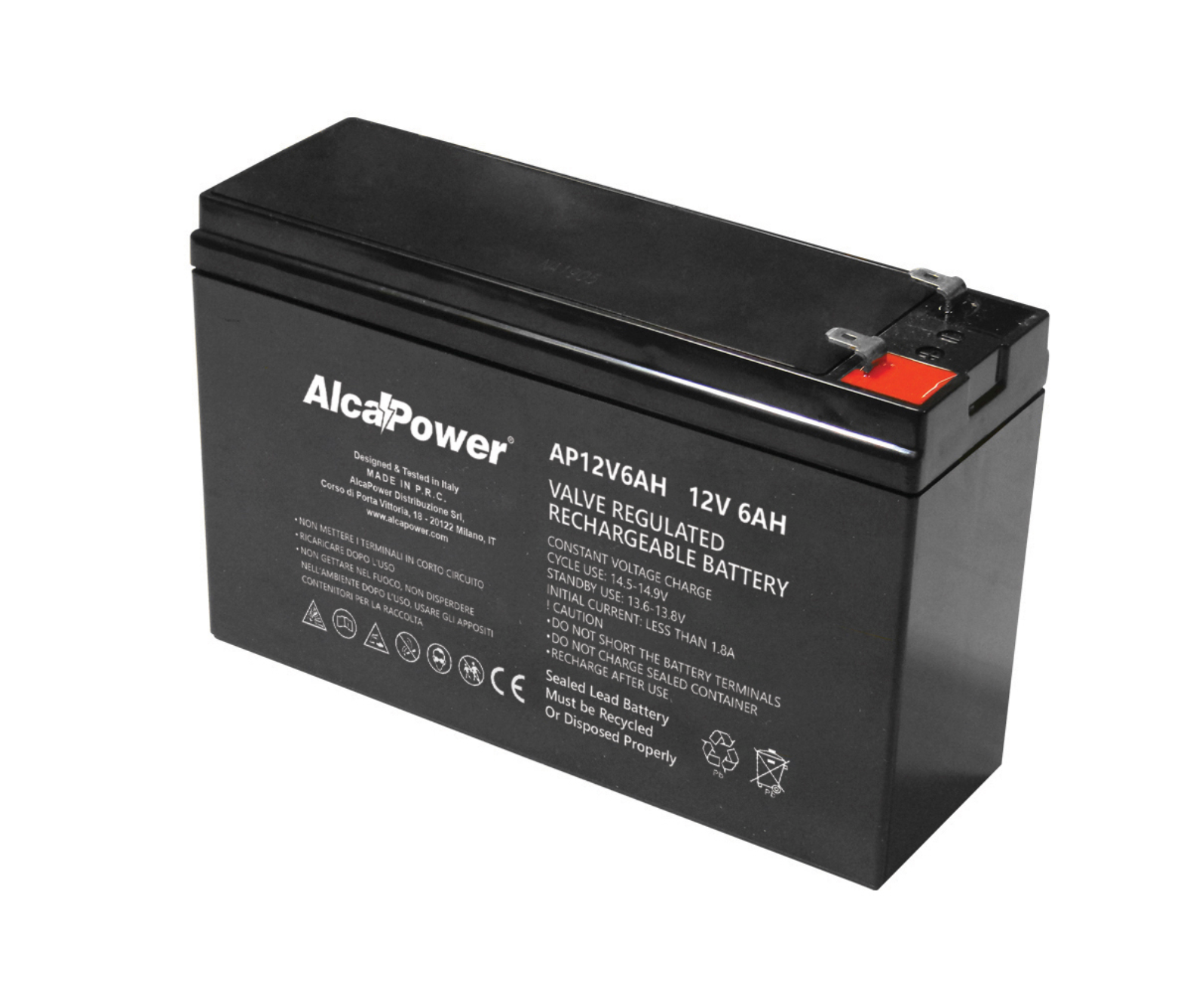 Batteria Piombo Ricaricabile Ermetica 12V 6Ah AGM Utensili Allarme UPS Giochi