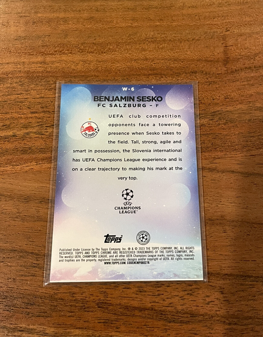 Benjamin Sesko 2022-23 Topps Chrome UEFA Club Wonderkids