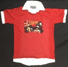Queen Rare Dragonfly Collared 2 Layer Band Photo Shirt Freddie Mercury sz LG NWT