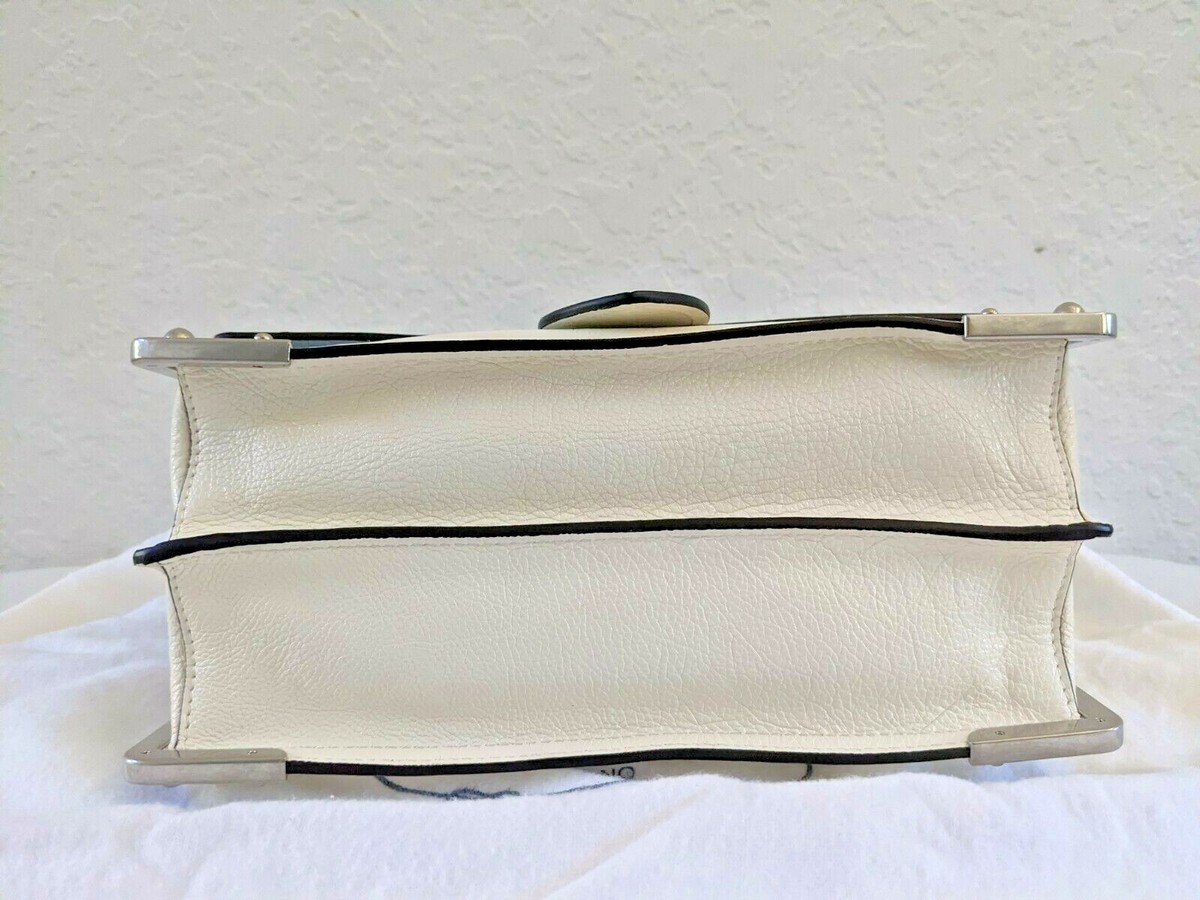 Authentic PRADA Cahier 2way Shoulder Bag WHITE 1BD095