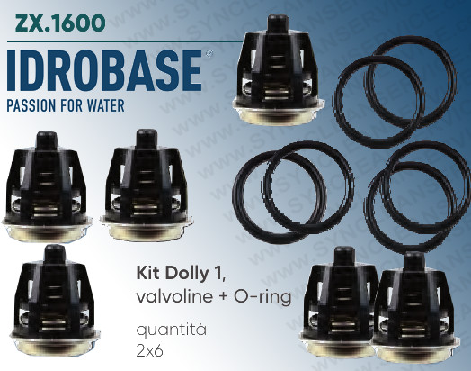 Kit Dolly 1 IDROBASE valido per pompe WW935, WW944 della INTERPUMP composto da V