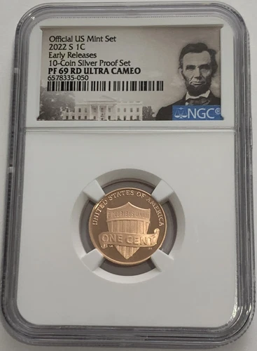 2022 S NGC PF69 ULTRA CAMEO PROOF SILVER LINOCLN SHEILD PENNY EARLY RELEASE 1C