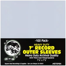 (100) 7" Record Outer Sleeves HEAVY DUTY 4mil THICK Bags Covers ARCHIVAL 07SP04