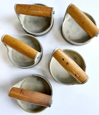 Lot of 5 - Vintage Block Printing Barens, 4 in. Wood Handle