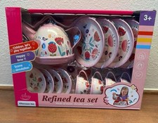 Afternoon Tea Pretend Play Metal Tea Set Strawberry Design 3 Years