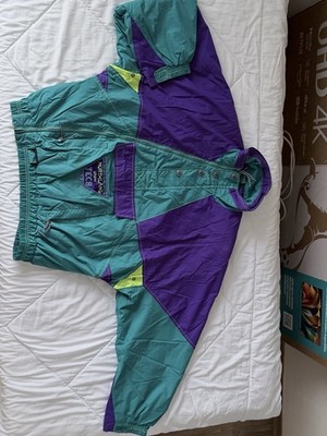 Northland Snow Tech Vintage 90s Skijacke Anorak Colorblock Lila/Türkis Gr. XL